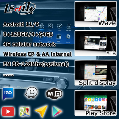 10.25 นิ้ว เล็กซัส แอนดรอยด์ จอ พร้อม Carplay แอนดรอยด์ ออโต้ Lsailt สําหรับ RX350 RX450h