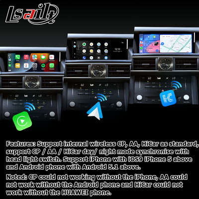 10.25 นิ้ว แอนดรอยด์ 8+128 Carplay แอนดรอยด์ อัตโนมัติ อัพเกรดจอ HDMI สําหรับเล็กซัส IS200t IS350 IS300