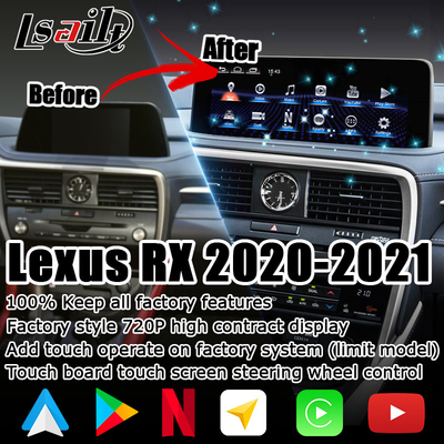 HD 12.3 นิ้ว ออนไลน์ อัพเกรดจอสําหรับ Lexus RX350 RX450h Lsailt Android Auto Carplay
