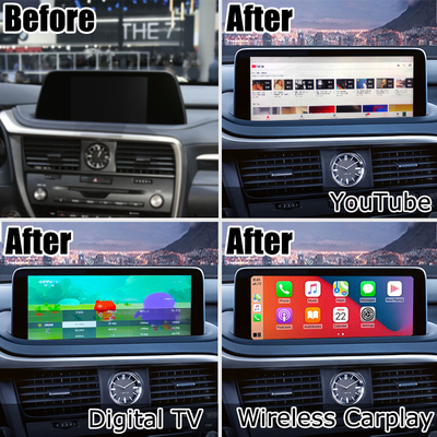 HD 12.3 นิ้ว ออนไลน์ อัพเกรดจอสําหรับ Lexus RX350 RX450h Lsailt Android Auto Carplay
