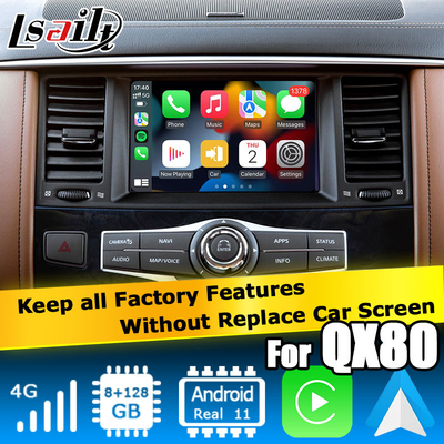 Carplay แอนดรอยด์ ออโต้ มัลติมีเดีย อินเตอร์เฟซ กล่องวิดีโอ อินฟินิตี้ QX80 2018