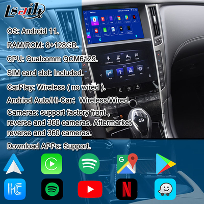 Lsailt แอนดรอยด์ อินโฟเทนเทนเม้นท์โมดูลสําหรับอินฟินิตี้ Q50 Q60 2014-2020 อินเตอร์เฟซ CarPlay, Android Navigation Box