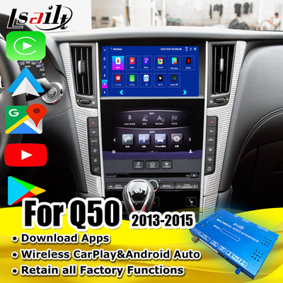 แอนดรอยด์ 11 สมาร์ท อินโฟเทนเทนเม้นท์ โมดูล สําหรับ Infiniti Q50 2013-2015 ระบบบูรณาการมัลติมีเดียในรถยนต์, CarPlay Box