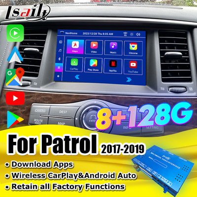 Lsailt Smart Infotainment Module สําหรับ Nissan Patrol 2017-2019 ระบบบูรณาการมัลติมีเดียในรถรวม CarPlay