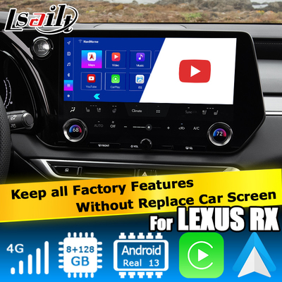 Lexus RX 2023 อินเตอร์เฟซวีดีโอ Android 11 โดย Qualcomm RX350h RX500h RX350 RX450h+