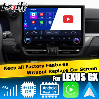 Lexus GX550 GX550h Anroid 13 ฐานอินเตอร์เฟซวีดีโอบน Qualcomm 6125 8+128GB