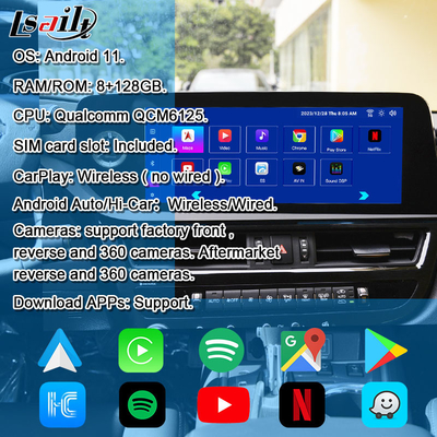8+128GB แอนดรอยด์ อินโฟเทนเทนเมนต์โมดูล สําหรับเล็กซัส ES 2022-2024 RX NX LX GX LS...พร้อมกับ YouTube, NetFlix, Google Play, Waze