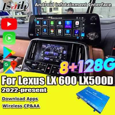 Lsailt Qualcomm Android Video Interface สําหรับ Lexus LX600 LX500d RX ES NX 2021- รองรับยูทูป, เน็ตฟลิกซ์, คาร์เพลย์ไร้สาย