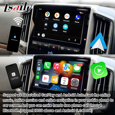 8+128GB Qualcomm Android Multimedia Video Interface สําหรับ Land Cruiser 2013-2021 LC200, VX_R, GX_R พร้อมการเล่น CarPlay แบบไร้สาย