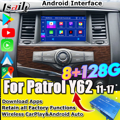 Lsailt 8+128G แอนดรอยด์ 13 สมาร์ท อินโฟเทิร์นเมนต์โมดูลสําหรับ Nissan Patrol Y62 2010-2020 รวมการเล่นรถไร้สาย NetFlix