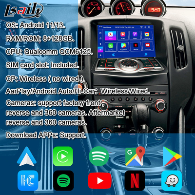 HDMI 8G อินทรอยด์ มัลติมีเดีย อินเตอร์เฟซกับ CarPlay, YouTube, Google Play, NetFlix สําหรับ Nissan Patrol 370Z Quest, แอนดรอยด์ 13