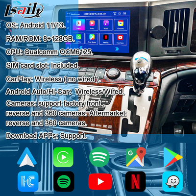 Lsailt 8G Android Smart Infotainment Module สําหรับ Nissan Elgrand E51 ซีรีส์ 3 สนับสนุน CarPlay, YouTube, หน้าจอรองหัว