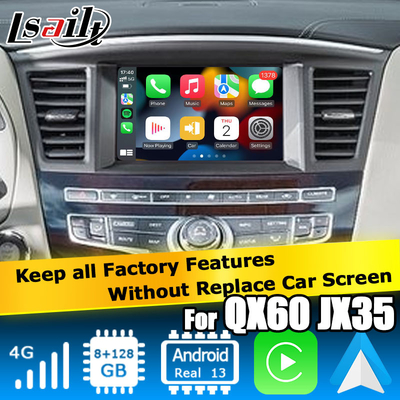 อินทรอยด์ 13 Carplay อินเตอร์เฟซ กล่อง Yandex Navi สําหรับ Infiniti QX60 / JX35 ระบบ Qualcomm 8+128