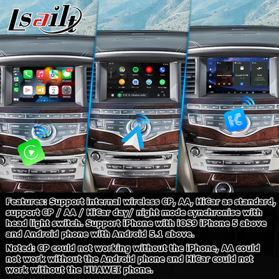 อินทรอยด์ 13 Carplay อินเตอร์เฟซ กล่อง Yandex Navi สําหรับ Infiniti QX60 / JX35 ระบบ Qualcomm 8+128