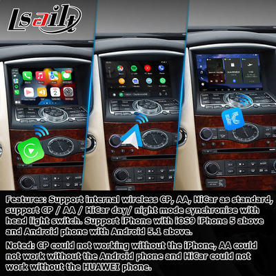อินฟินิตี้ QX50 / EX EX35 EX37 รถยนต์ แอนดรอยด์ 13 กล่องอินเตอร์เฟสระบบ ด้วยการเล่นรถยนต์ แอนดรอยด์ ออโต้ Display Lsailt