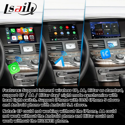 แอนดรอยด์ 13 8+128 Carplay Video Interface สําหรับ Infiniti Q70 / M35 M37 รองรับ Youtube