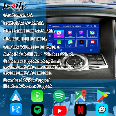 Lsailt 8G CarPlay& Android Video Interface สําหรับ Nissan Maxima 09-15 Infiniti G37 กับ Google, YouTube, NetFlix