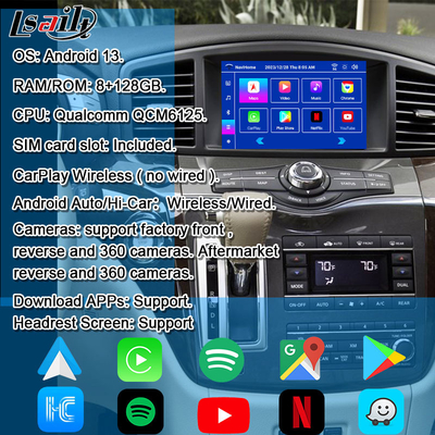 Lsailt Android 13 Smart Android Infotainment Module สําหรับ Nissan Quest 2011-2022 รองรับการเล่น CarPlay แบบไร้สาย, NetFlix