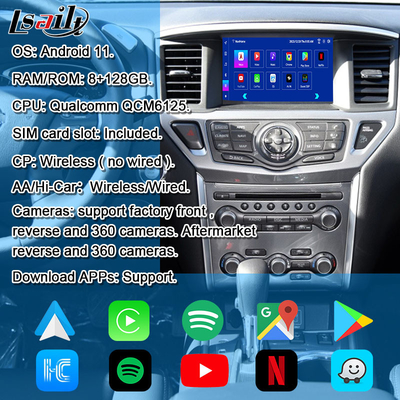 Nissan Multimedia Interface 8G Android 13 อินโฟเทนเทนเมนท์ อินเตอร์เฟซสําหรับ Pathfinder R52 2013-2020 Armada Patrol พร้อม CarPlay