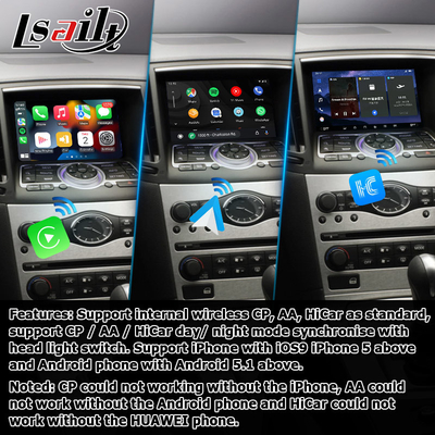 Infiniti G series Skyline G37 G25 G35 Q40 V36 อินไนเต็ด 13 ช่องหน้าวีดีโอกับ carplay android auto