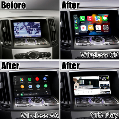 Infiniti G series Skyline G37 G25 G35 Q40 V36 อินไนเต็ด 13 ช่องหน้าวีดีโอกับ carplay android auto