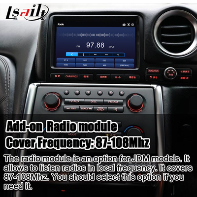 อินเตอร์เฟซ CarPlay แบบไร้สาย / โมดูลข้อมูลบันเทิง Android สําหรับ GT-R GTR R35 2008-2010 JDM รุ่นรวม NetFlix, YouTbe