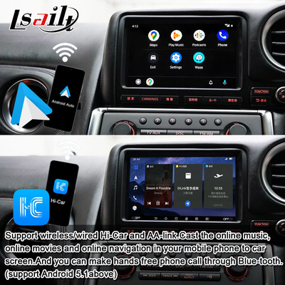 Lsailt Android Multimedia Interface สําหรับ GT-R GTR R35 2011-2016 อินเตอร์เฟสการเล่นรถไร้สาย รวม YouTube, GPS,8+128 GB