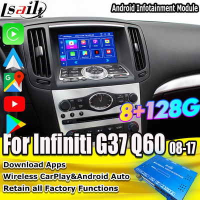 โมดูลข้อมูลบันเทิง 8G Android สําหรับ Infiniti G35 G37 Q60 Q40 2008-2016 รวม YouTube, Google Play โดย Lsailt