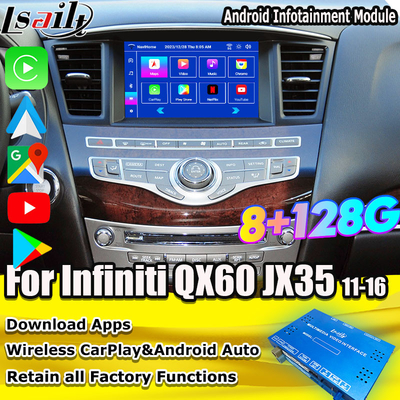 Lsailt 8G Android Multimedia Interface สําหรับ Infiniti QX60 JX35 2011-2020 รวมการเล่น CarPlay แบบไร้สาย, Android Auto