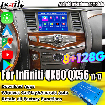 8G แอนดรอยด์ อินโฟเทิร์นเมนท์โมดูลสําหรับอินฟินิตี้ QX80 QX56 นิสสัน แปทรอล 20100-2021 อินเตอร์เฟซ CarPlay ไร้สาย, YouTube