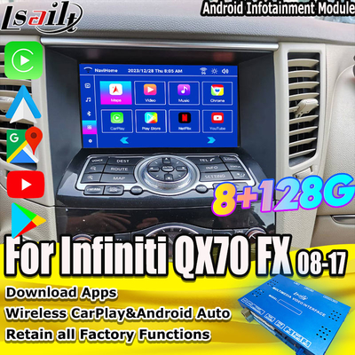 Lsailt 8G Android Multimedia Interface สําหรับ Infiniti QX70 FX35 FX37 2008-2017 รวมระบบ CarPlay แบบไร้สาย, Android Auto
