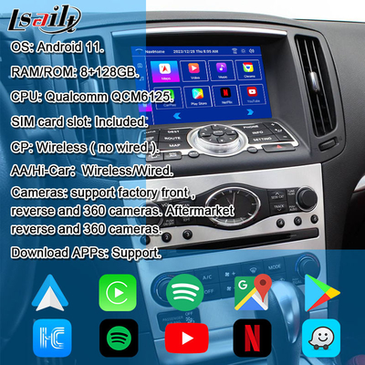 Lsailt 8G Android Multimedia Interface สําหรับ Infiniti Q40 Q60 G37 G35 โมดูลสารสนเทศและบันเทิง
