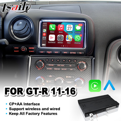 Lsailt Android Auto CP AA OEM Integration Video Interface Carplay สําหรับ นิสสัน GTR GT-R R35 2011-2016