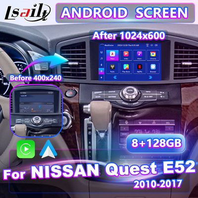 Lsailt 8 นิ้ว แอนดรอยด์ มัลติมีเดีย Carplay อินเตอร์เฟสจอสําหรับ 2011-2017 นิสสัน Quest E52