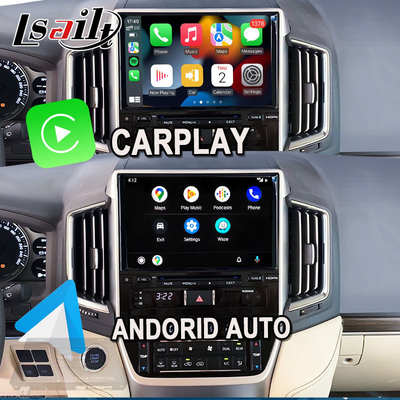 อินเตอร์เฟส CarPlay แบบไร้สายสําหรับ Toyota Land Cruiser 200 GX-R,VX-R 2018-2021 Fujitsu Head Unit With Android Auto, Linux System