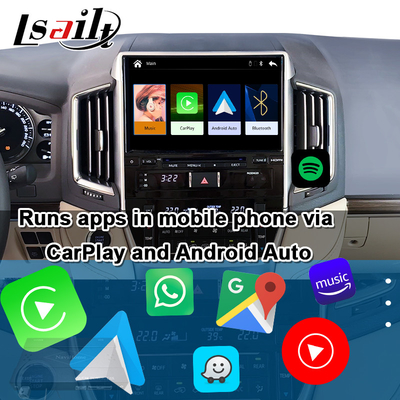 อินเตอร์เฟส CarPlay แบบไร้สายสําหรับ Toyota Land Cruiser 200 GX-R,VX-R 2018-2021 Fujitsu Head Unit With Android Auto, Linux System