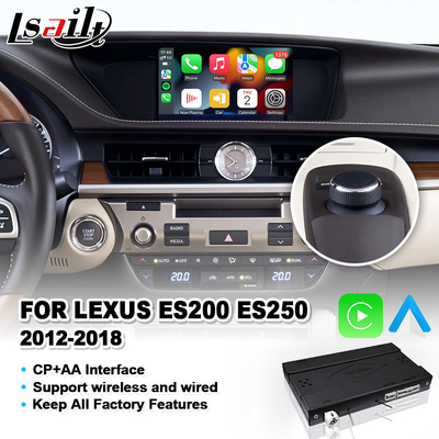 อินเตอร์เฟซการเล่นรถยนต์ Android แบบไร้สายสําหรับ Lexus ES250 ES200 ES350 ES300h ES 250 200 การควบคุม Knob 2012-2018