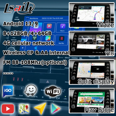 8 นิ้ว Android auto carplay อินเทอร์เฟซวิดีโออินเทอร์เฟซวิดีโอสำหรับ toyota avalon touch 3 2018- ปัจจุบัน