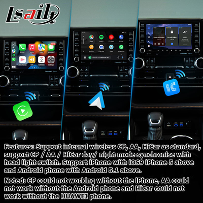 อินเตอร์เฟซการ์วีดีโอรถยนต์ CarPlay แอนดรอยด์ ออโต้ แอนดรอยด์ 13 TOYOTA Highlander
