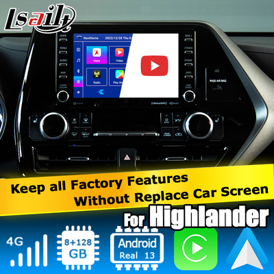 อินเตอร์เฟซการ์วีดีโอรถยนต์ CarPlay แอนดรอยด์ ออโต้ แอนดรอยด์ 13 TOYOTA Highlander