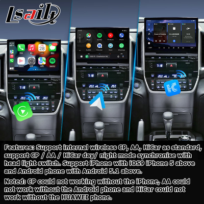 คาร์ แอนดรอยด์ 13 กล่องนําทางสําหรับ Toyota LC200 GXR Fujitsu หน่วย Carplay waze youtube ภาพด้านหลัง เป็นต้น