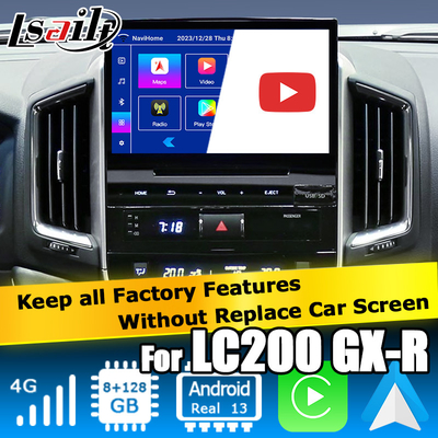 คาร์ แอนดรอยด์ 13 กล่องนําทางสําหรับ Toyota LC200 GXR Fujitsu หน่วย Carplay waze youtube ภาพด้านหลัง เป็นต้น
