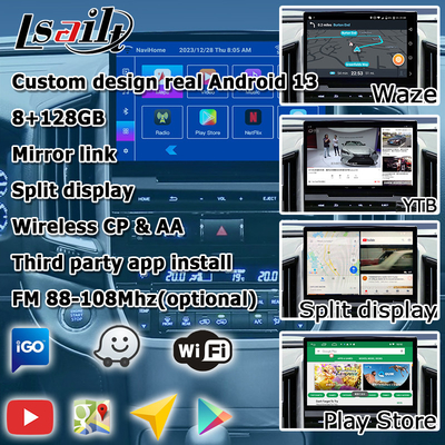 คาร์ แอนดรอยด์ 13 กล่องนําทางสําหรับ Toyota LC200 GXR Fujitsu หน่วย Carplay waze youtube ภาพด้านหลัง เป็นต้น