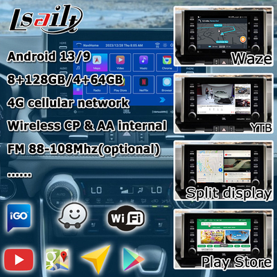 8+128GB แอนดรอยด์ 13 คาร์เพลย์ แอนดรอยด์ อินเตอร์เฟส สําหรับ โตโยต้า RAV4 2019 To Present Touch N Go 3