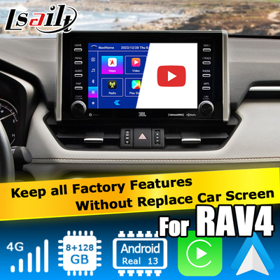 8+128GB แอนดรอยด์ 13 คาร์เพลย์ แอนดรอยด์ อินเตอร์เฟส สําหรับ โตโยต้า RAV4 2019 To Present Touch N Go 3