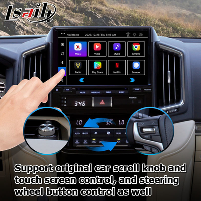อินเตอร์เฟสวีดีโอ Android 13 สําหรับ Toyota Land Cruiser LC200 GXR พร้อมวิวหลัง WiFi carplay android auto