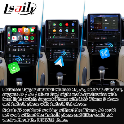 อินเตอร์เฟสวีดีโอ Android 13 สําหรับ Toyota Land Cruiser LC200 GXR พร้อมวิวหลัง WiFi carplay android auto