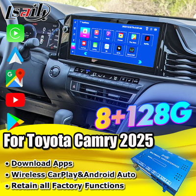 อินเตอร์เฟซวีดีโอมัลติมีเดีย Android 13 สําหรับ Toyota Camry 2025 Sienna RAV-4 โมดูลข้อมูลบันเทิง OEM รวม YouTube, NetFlix, Google Play