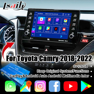 Lsailt Android 13 Video Interface for Toyota Camry 2018-2021 RAV-4, Sienna OEM อัพเกรดจอพร้อมระบบมัลติมีเดีย Android รวม YouTube, NetFlix