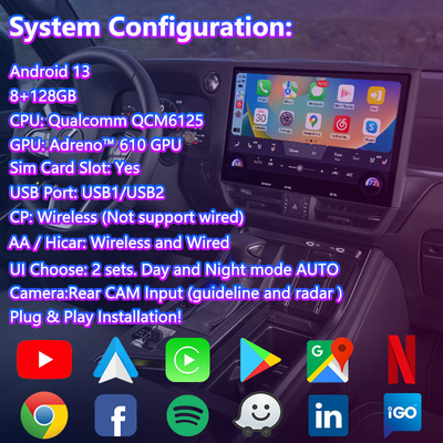Lsailt Android Carplay Multimedia Video Interface สําหรับ 2024-Lexus GX GX550 ปัจจุบัน